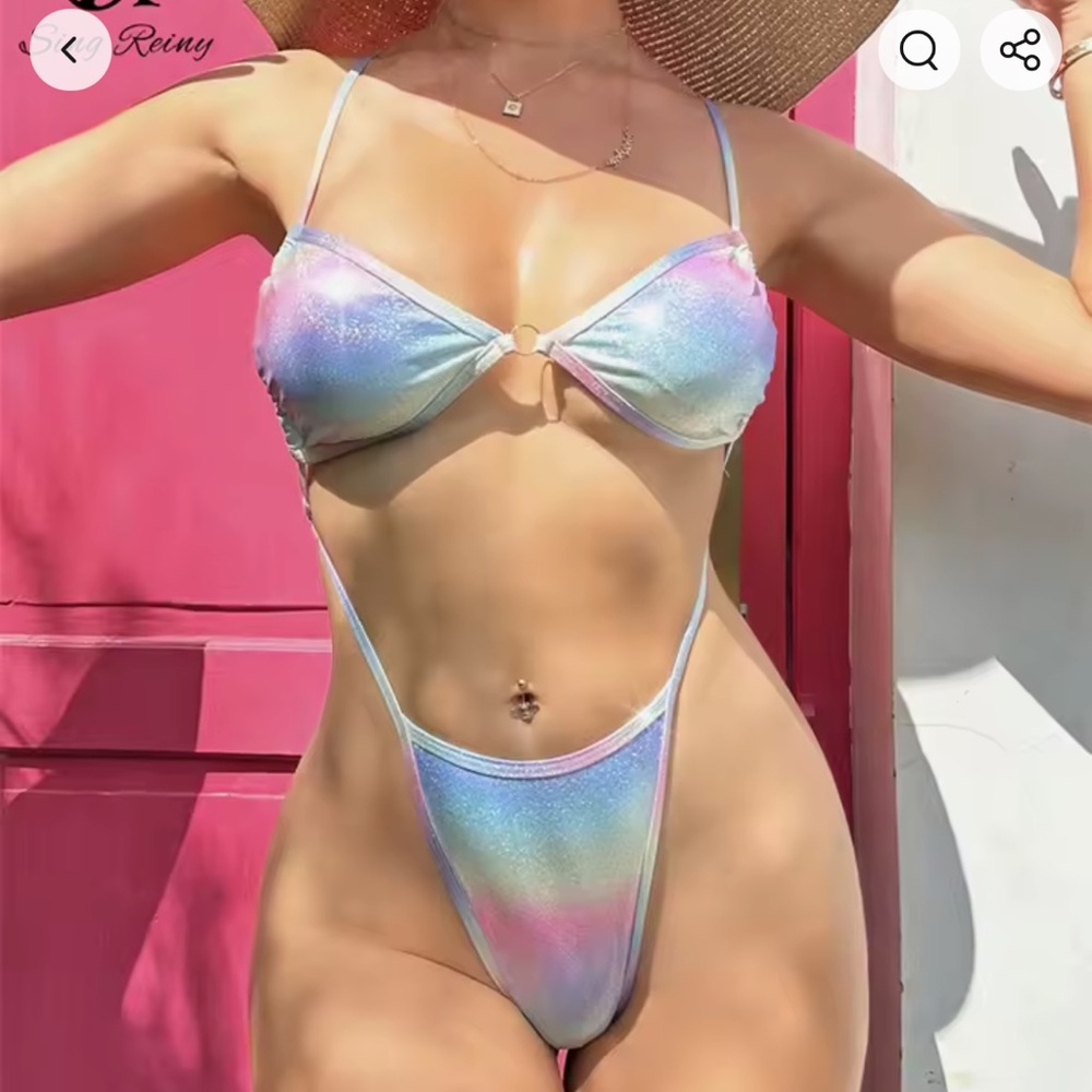 Silver Bikini Swimwear Modern Design